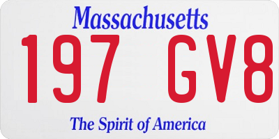 MA license plate 197GV8