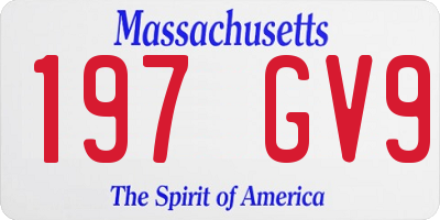 MA license plate 197GV9