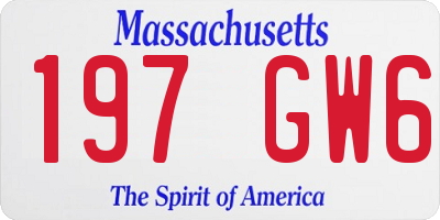 MA license plate 197GW6