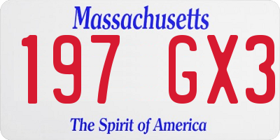 MA license plate 197GX3