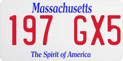 MA license plate 197GX5