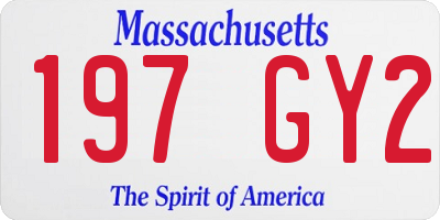 MA license plate 197GY2