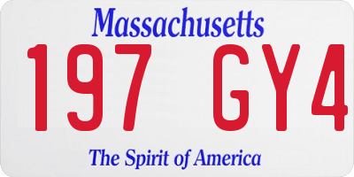 MA license plate 197GY4