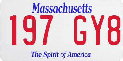 MA license plate 197GY8