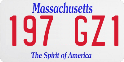 MA license plate 197GZ1