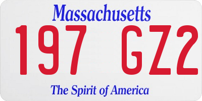 MA license plate 197GZ2