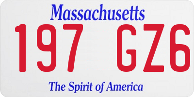 MA license plate 197GZ6