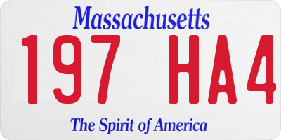 MA license plate 197HA4