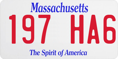 MA license plate 197HA6