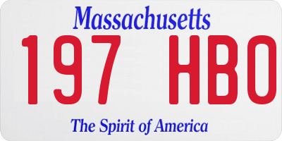 MA license plate 197HB0