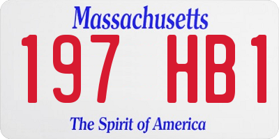 MA license plate 197HB1