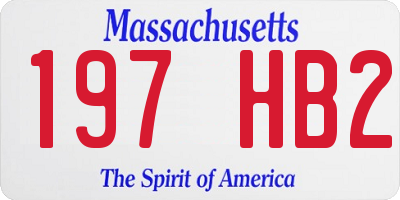 MA license plate 197HB2