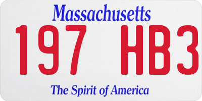 MA license plate 197HB3