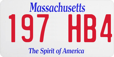 MA license plate 197HB4