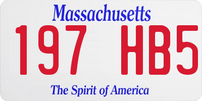 MA license plate 197HB5