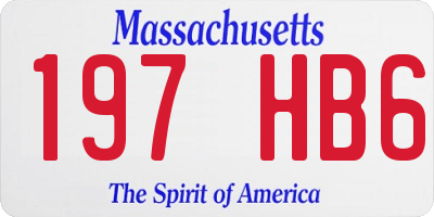 MA license plate 197HB6