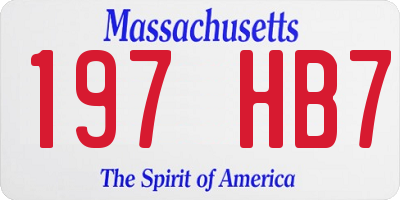 MA license plate 197HB7