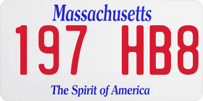 MA license plate 197HB8
