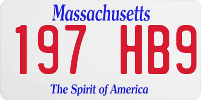 MA license plate 197HB9