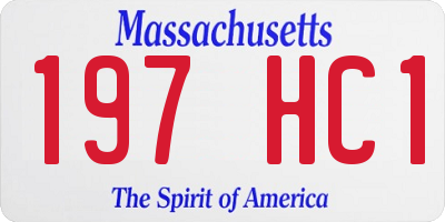MA license plate 197HC1