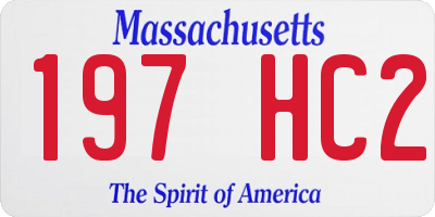 MA license plate 197HC2