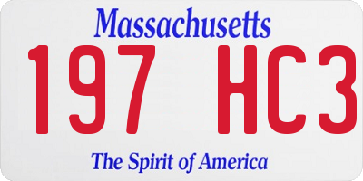 MA license plate 197HC3