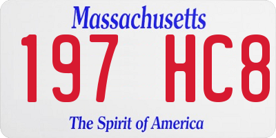 MA license plate 197HC8