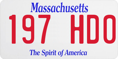 MA license plate 197HD0