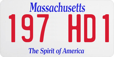 MA license plate 197HD1