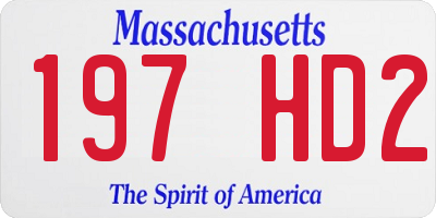 MA license plate 197HD2