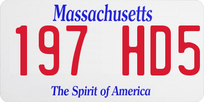 MA license plate 197HD5