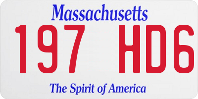 MA license plate 197HD6
