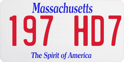 MA license plate 197HD7