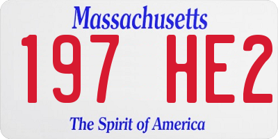 MA license plate 197HE2