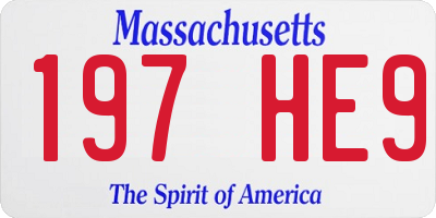 MA license plate 197HE9