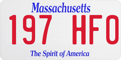 MA license plate 197HF0