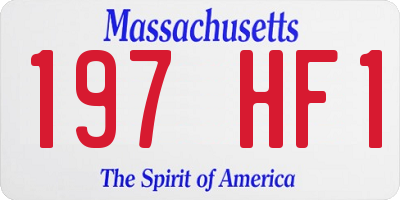 MA license plate 197HF1