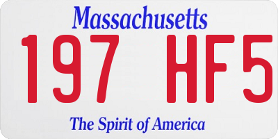 MA license plate 197HF5