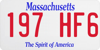 MA license plate 197HF6