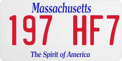 MA license plate 197HF7