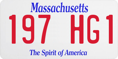 MA license plate 197HG1