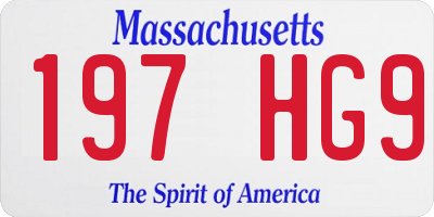 MA license plate 197HG9