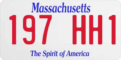 MA license plate 197HH1