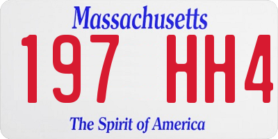 MA license plate 197HH4