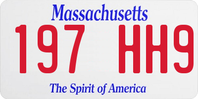 MA license plate 197HH9