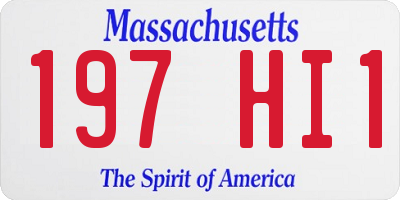 MA license plate 197HI1