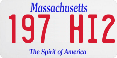 MA license plate 197HI2