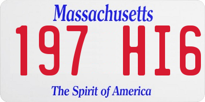 MA license plate 197HI6