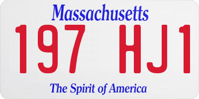 MA license plate 197HJ1