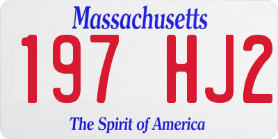 MA license plate 197HJ2